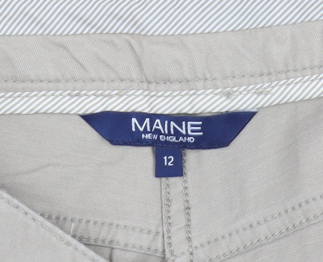 Womens UK Size 12 Maine New England Regular Fit Casual Beige Trousers