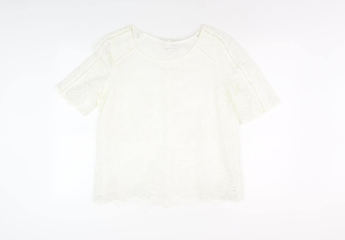 Jacques Vert Women's White Lace Blouse Size 16