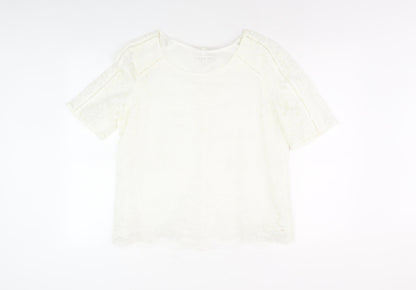 Jacques Vert Women's White Lace Blouse Size 16