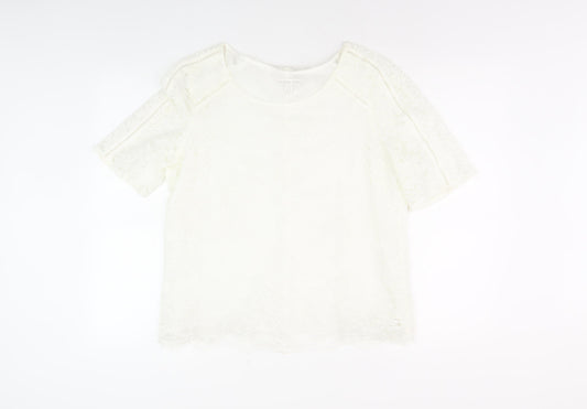 Jacques Vert Women's White Lace Blouse Size 16