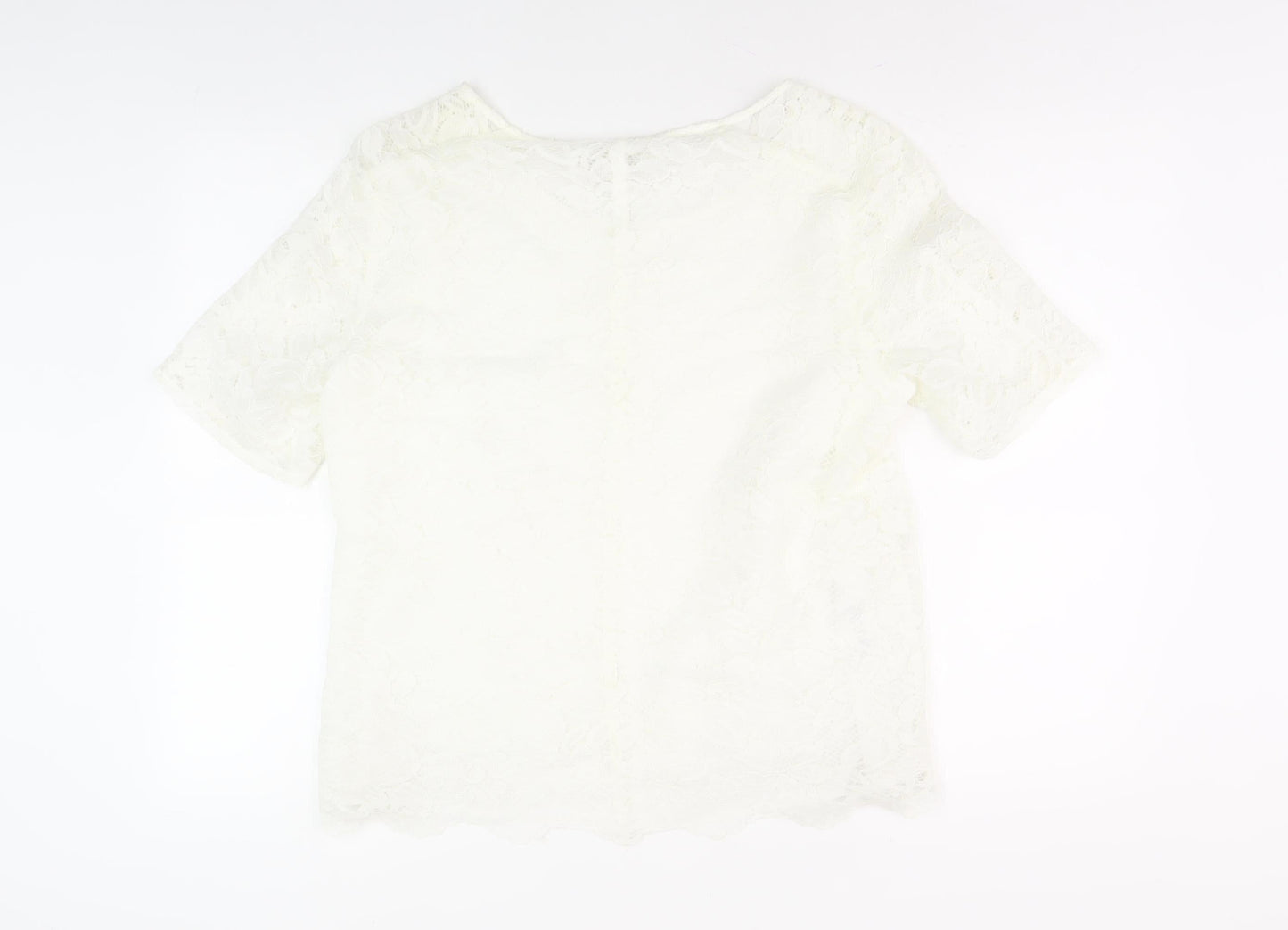 Jacques Vert Women's White Lace Blouse Size 16