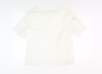 Jacques Vert Women's White Lace Blouse Size 16