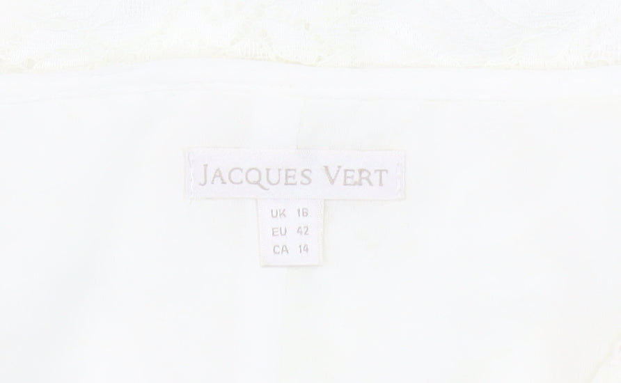 Jacques Vert Women's White Lace Blouse Size 16