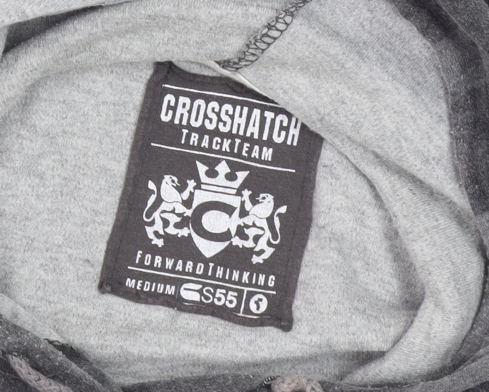 Mens UK Size M Crosshatch Grey Pullover Hoodie