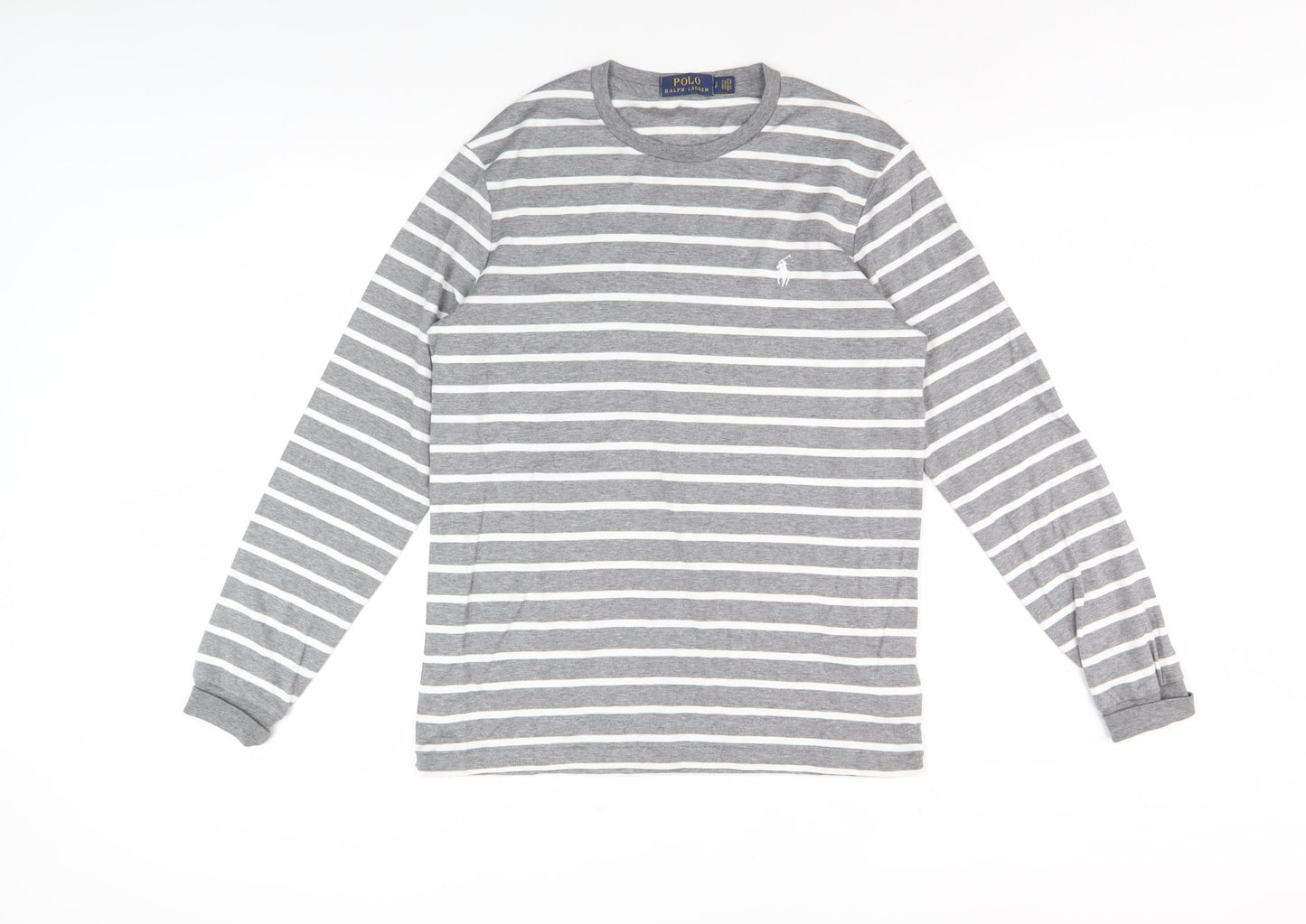 Polo Ralph Lauren Grey Striped Men's Long Sleeve T-Shirt S