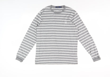 Polo Ralph Lauren Grey Striped Men's Long Sleeve T-Shirt S