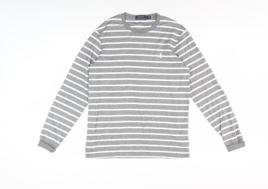 Polo Ralph Lauren Grey Striped Men's Long Sleeve T-Shirt S