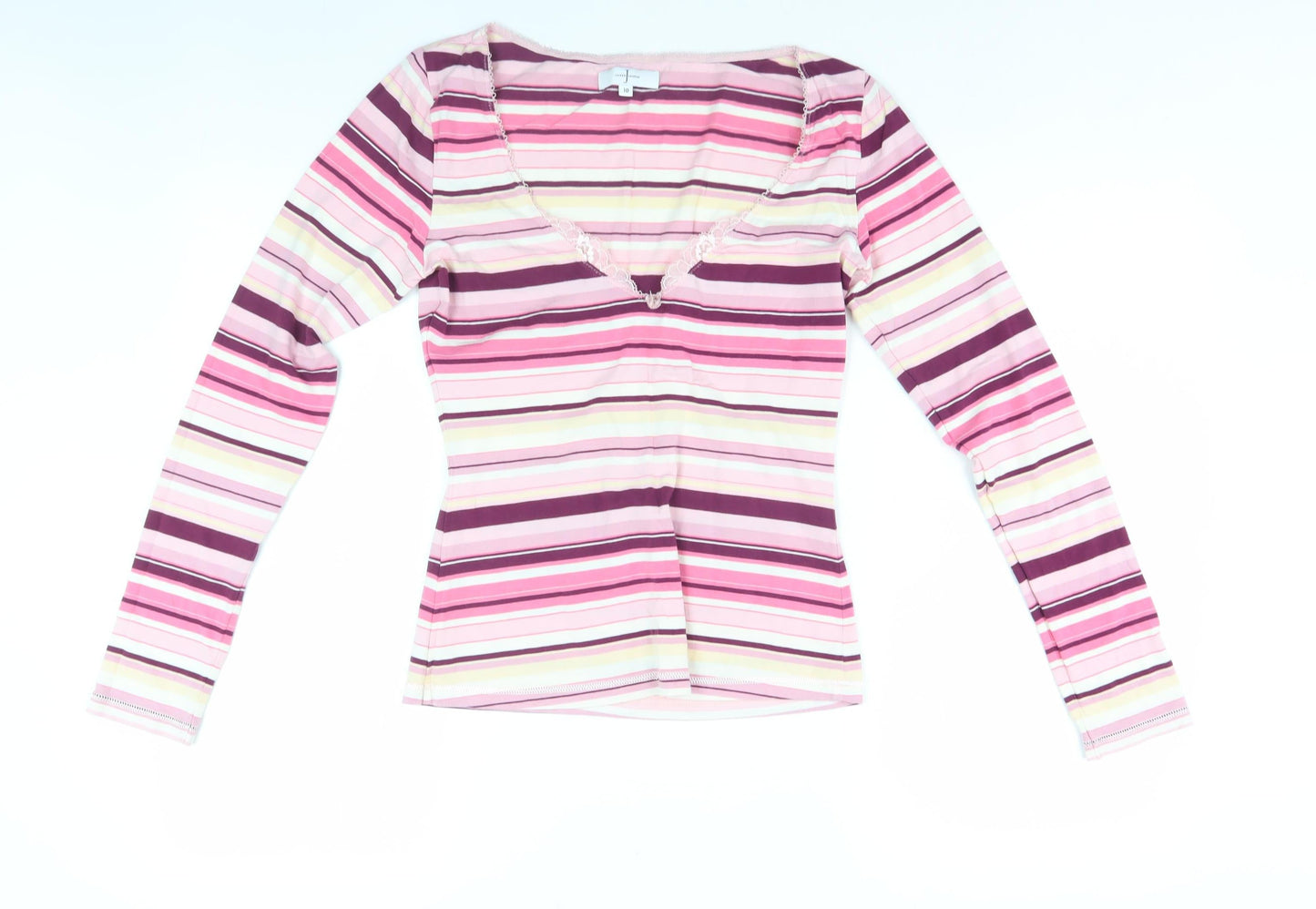 Jasper Conran Women's Multicolour Striped V-Neck T-Shirt