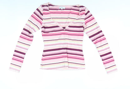 Jasper Conran Women's Multicolour Striped V-Neck T-Shirt