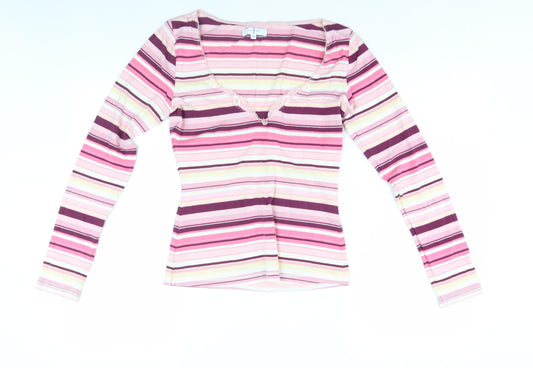 Jasper Conran Women's Multicolour Striped V-Neck T-Shirt