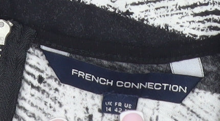French Connection Black Striped Knit Dress UK 14