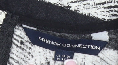 French Connection Black Striped Knit Dress UK 14