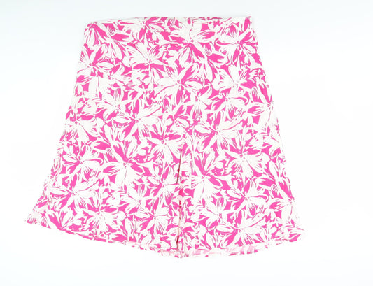 Marks and Spencer Women's Pink Knee Length Floral Skirt
