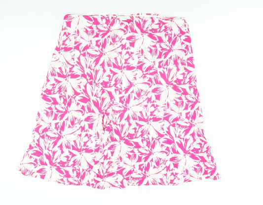 Marks and Spencer Women's Pink Knee Length Floral Skirt