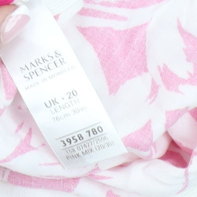 Marks and Spencer Women's Pink Knee Length Floral Skirt