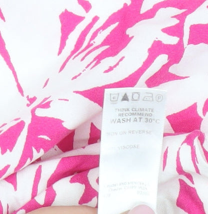 Marks and Spencer Women's Pink Knee Length Floral Skirt