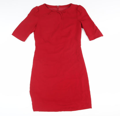 Hobbs Women's Red Dress, Size 8, Half Sleeve, UK