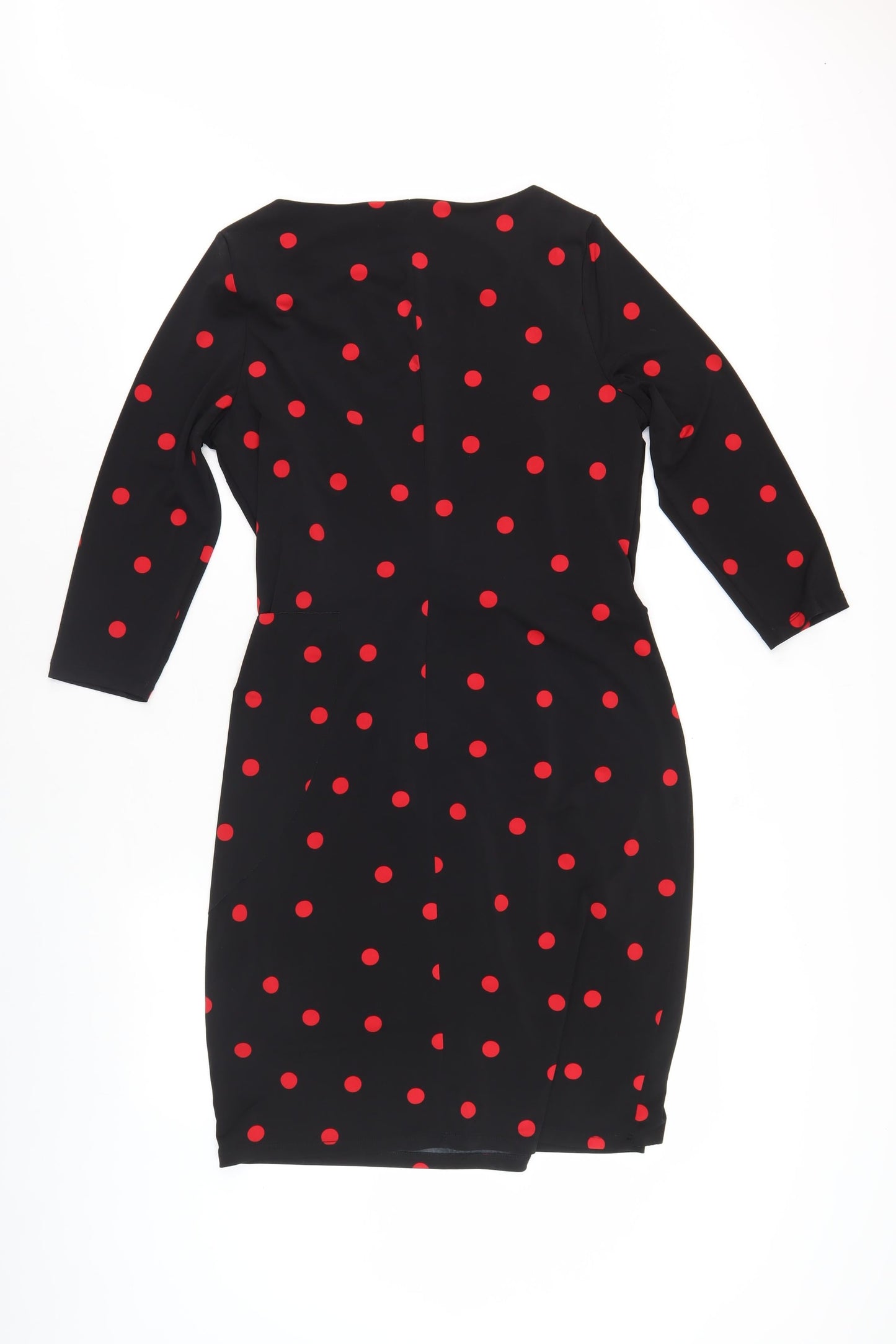 Catherine Malandrino Women's Black Wrap Dress, Size L, Retro Vibe