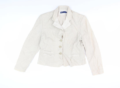 Aria Women's Beige Linen Suit Jacket Size 16