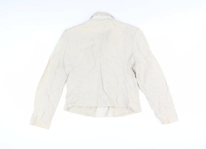 Aria Women's Beige Linen Suit Jacket Size 16