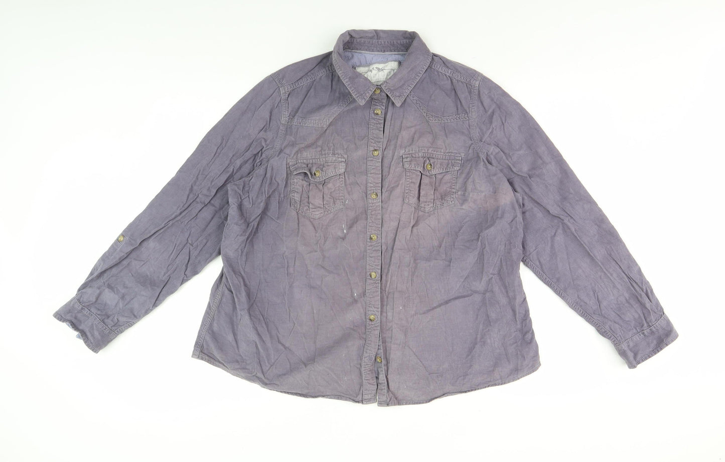 Womens UK Size 18 Marks and Spencer Purple Basic Button-Up