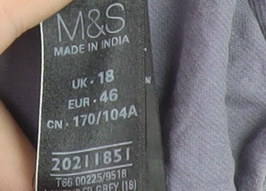 Womens UK Size 18 Marks and Spencer Purple Basic Button-Up