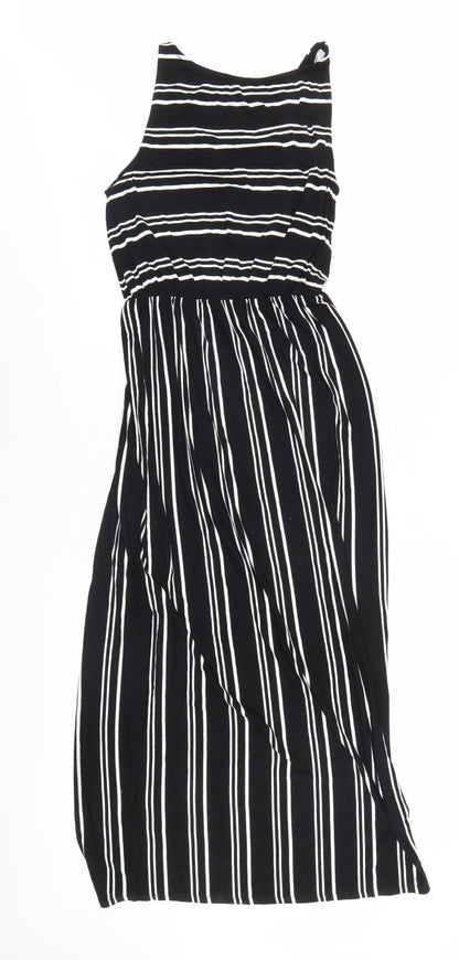 Warehouse Women's Black Striped Tank Dress Size 10