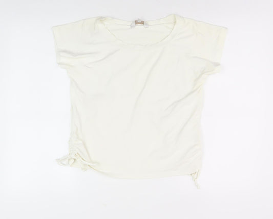Womens UK Size 14 Lakeland Ivory Basic T-Shirt
