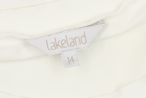 Womens UK Size 14 Lakeland Ivory Basic T-Shirt