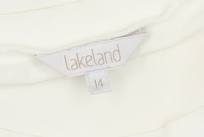 Womens UK Size 14 Lakeland Ivory Basic T-Shirt