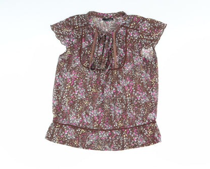 Womens UK Size 12 NEXT Brown Basic Blouse