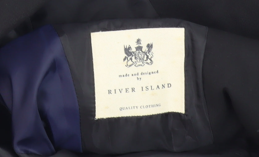 Mens UK Size 36 River Island Regular Black Suit Jacket