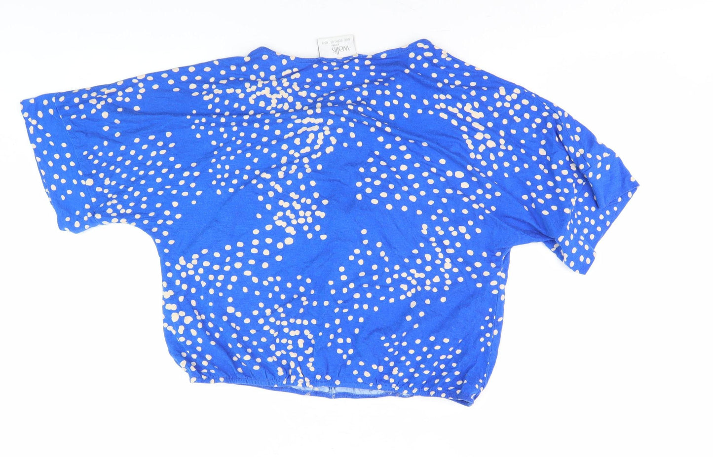 Womens UK Size 12 Wallis Blue Cropped Blouse