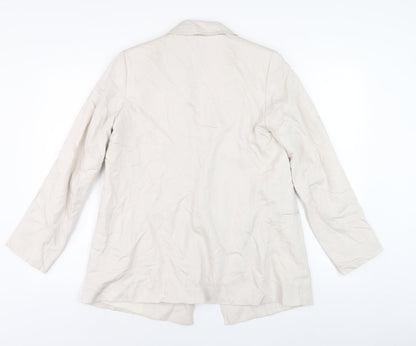 H&M Women Beige Blazer Size 8 Double-Breasted Jacket