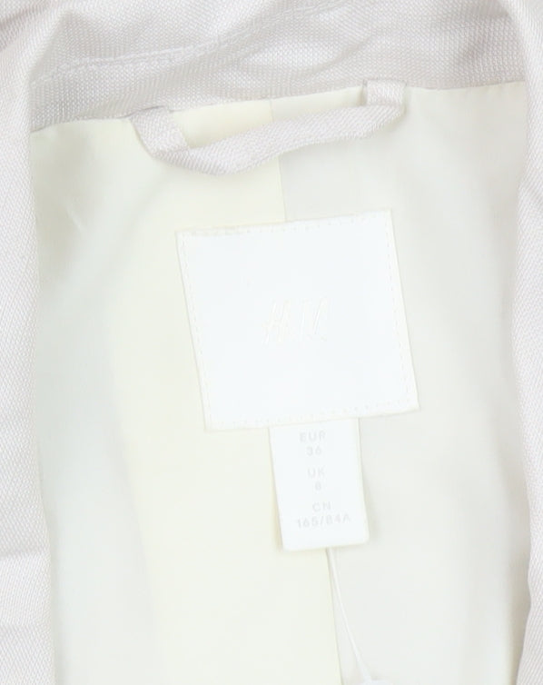 H&M Women Beige Blazer Size 8 Double-Breasted Jacket