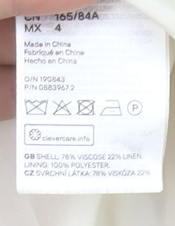 H&M Women Beige Blazer Size 8 Double-Breasted Jacket