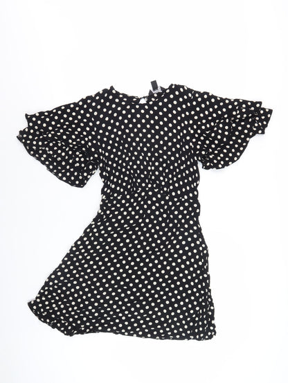 New Look Women's Black Polka Dot Dress Size 10