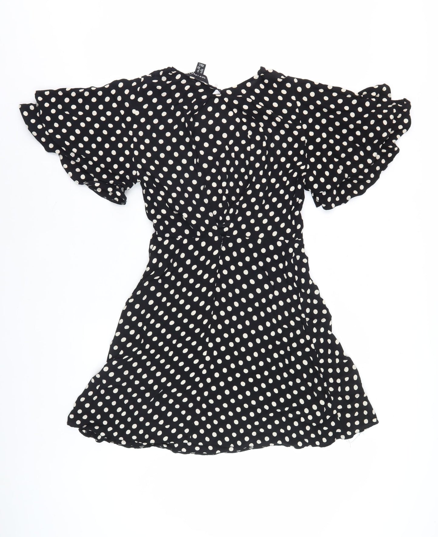 New Look Women's Black Polka Dot Dress Size 10