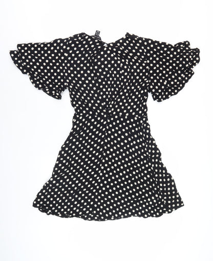 New Look Women's Black Polka Dot Dress Size 10