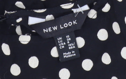 New Look Women's Black Polka Dot Dress Size 10