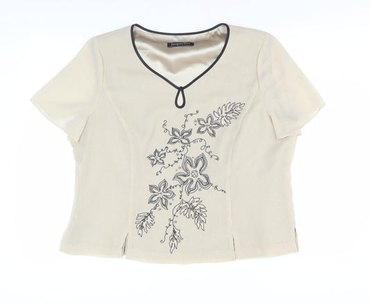 Jacques Vert Women's Beige Floral Blouse Size 18