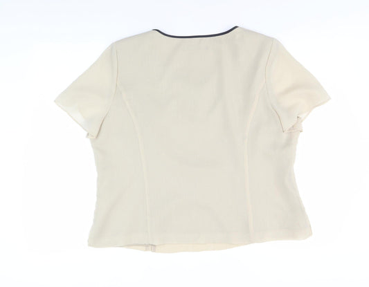 Jacques Vert Women's Beige Floral Blouse Size 18