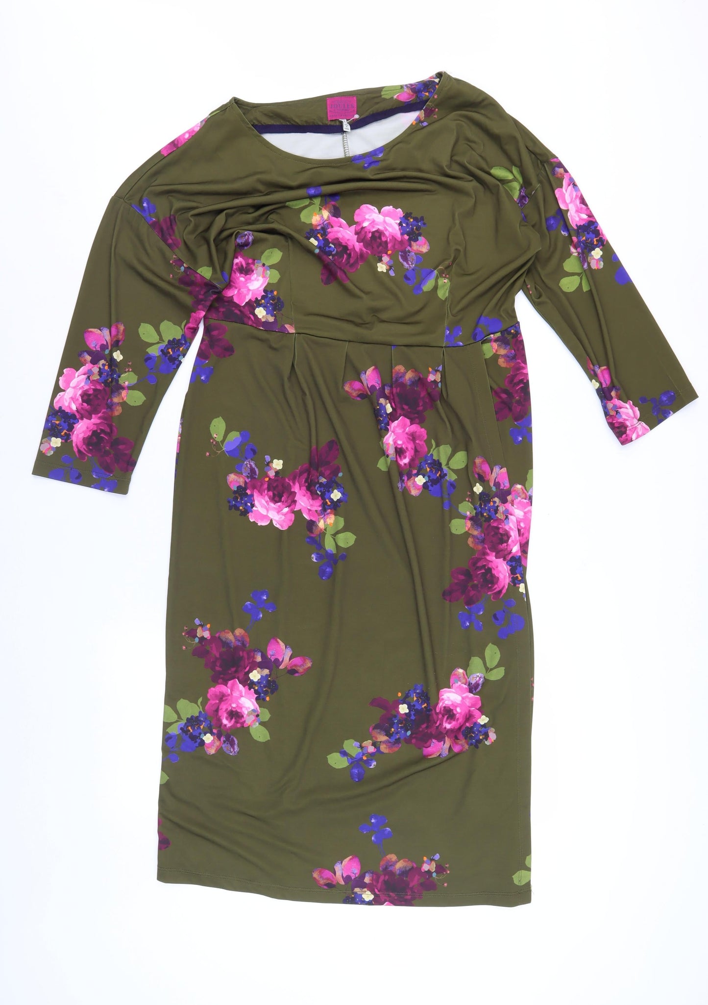 Joules Women's Floral Shift Dress, Size 14, Multicoloured