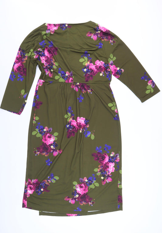 Joules Women's Floral Shift Dress, Size 14, Multicoloured