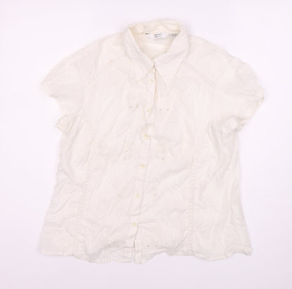 Womens UK Size 16 NEXT Ivory Basic Button-Up