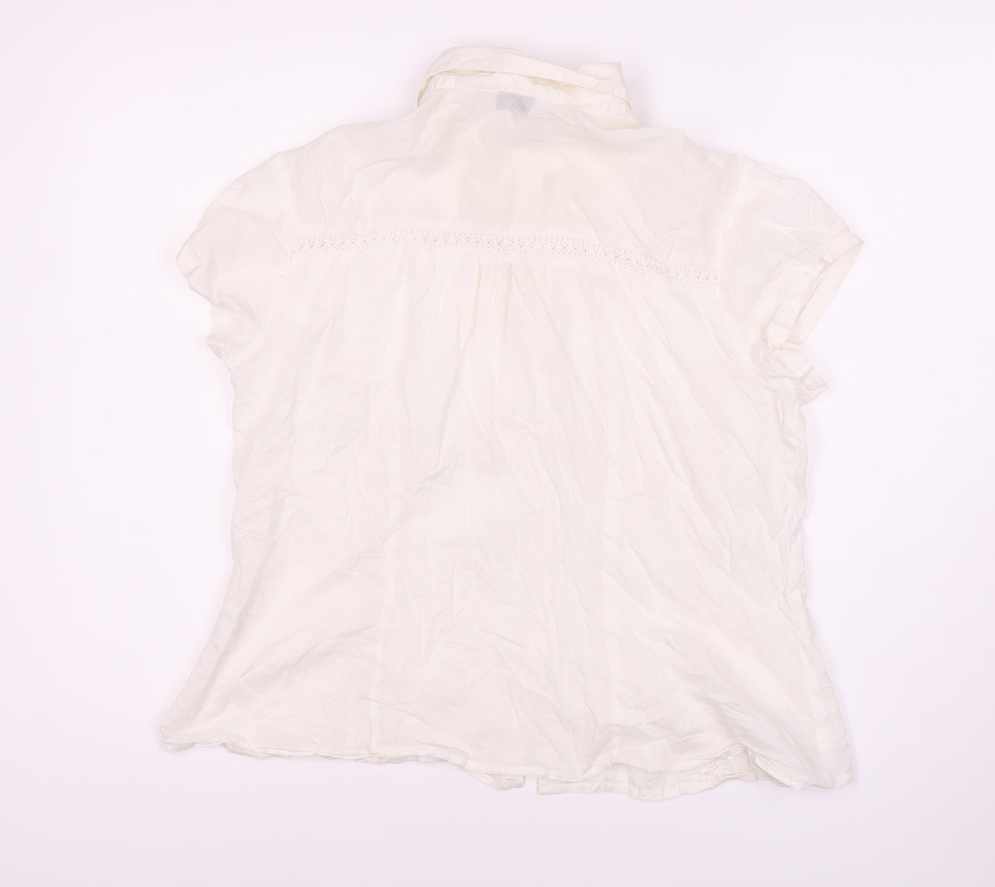 Womens UK Size 16 NEXT Ivory Basic Button-Up