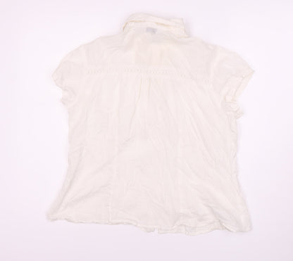Womens UK Size 16 NEXT Ivory Basic Button-Up