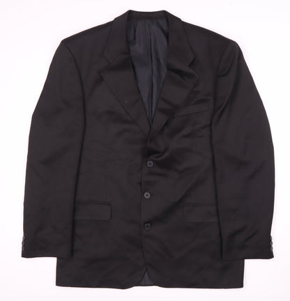 Jonathan Adams Men's Black Long Suit Jacket, Size 42
