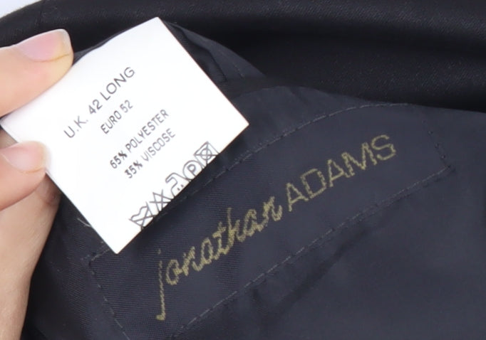 Jonathan Adams Men's Black Long Suit Jacket, Size 42