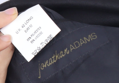 Jonathan Adams Men's Black Long Suit Jacket, Size 42